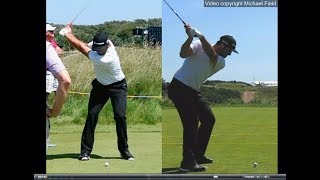 Jon Rahm golf swing  Long Iron faceon amp downtheline July 2017 [upl. by Dacy165]