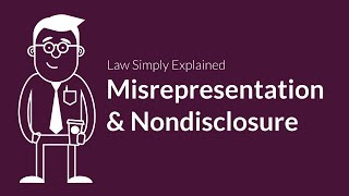 Misrepresentation and Nondisclosure  Contracts  Defenses amp Excuses [upl. by Riha]