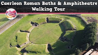 CAERLEON ROMAN BATHS amp AMPHITHEATRE WALES  Walking Tour  Pinned on Places [upl. by Gainor789]