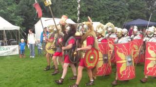 Roman Reenactment at the Amphitheatre in Caerleon Marching In [upl. by Albert420]