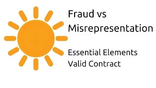 Fraud vs Misrepresentation  Other Essential Elements of a Valid Contract  CA CPT  CS amp CMA [upl. by Rana]